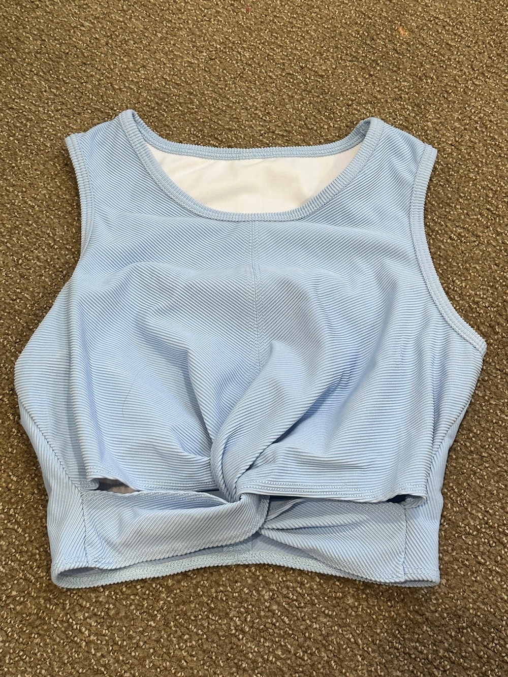 Light Blue ONZIE Twist-Front Sleeveless Crop Top Activewear Yoga